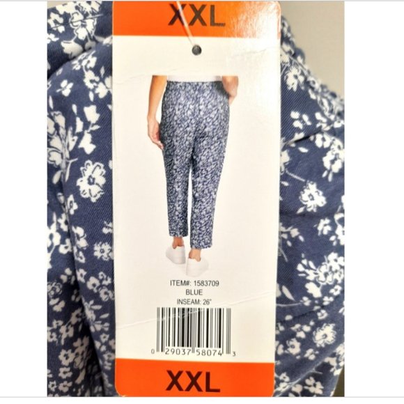 Jessica Simpson Ladies Blue Floral Pull-On Soft Pants 2XL NWT - Picture 2 of 7